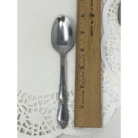 Lot of 8 Oneida FENWAY Dream Glossy Stainless Teaspoons 6" Wm A Rogers Vintage - Picture 7 of 9